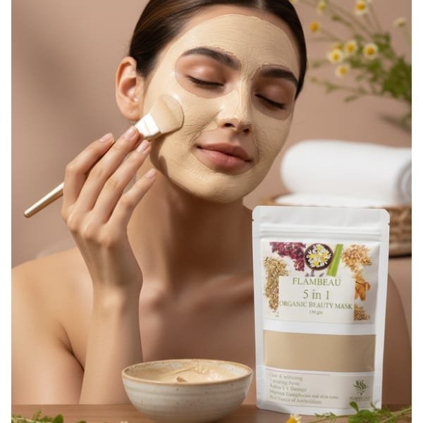 5-in-1 Organic Beauty Mask – Brighten & Hydrate Skin 5-in-1 Organic Beauty Mask – Brighten & Hydrate Skin – Flambeauty (image 2)