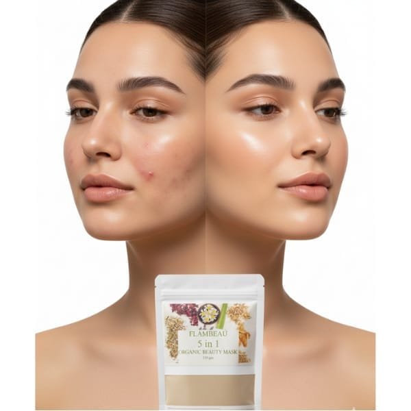 5-in-1 Organic Beauty Mask – Brighten & Hydrate Skin – Flambeauty (image 3)