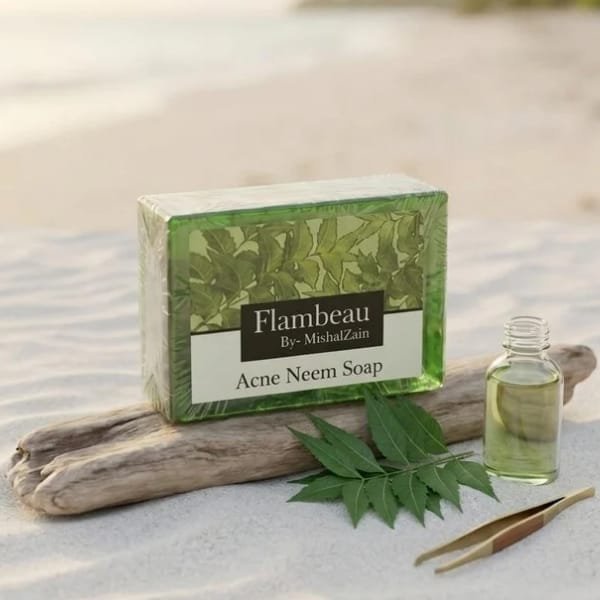 Acne Neem Soap for Pimples, Oil Control & Deep Skin Cleansing Acne Neem Soap for Pimples, Oil Control & Deep Skin Cleansing – Flambeauty (image 6)