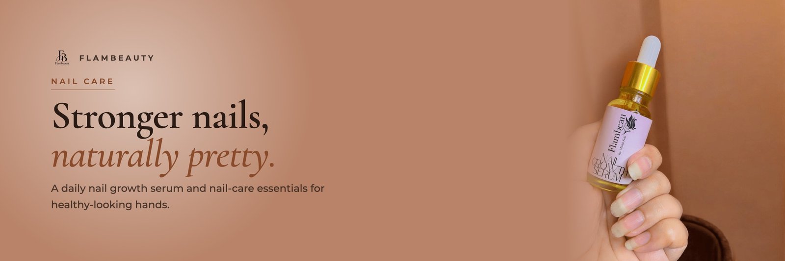 Flambeauty Nail Care banner: Stronger nails, naturally pretty