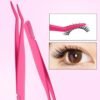 Eyebrow Tweezer With Eyebrow Brush Comb Eyelashes Extension Tweezers Double Eye Clip – Flambeauty (image 3)