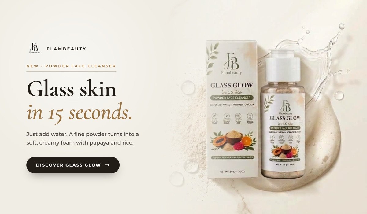Glass Glow in 15 Sec powder face cleanser: glass skin in 15 seconds